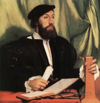 Caballero desconocido con libros de música y laúd renacentista Hans Holbein el Joven Pinturas al óleo
